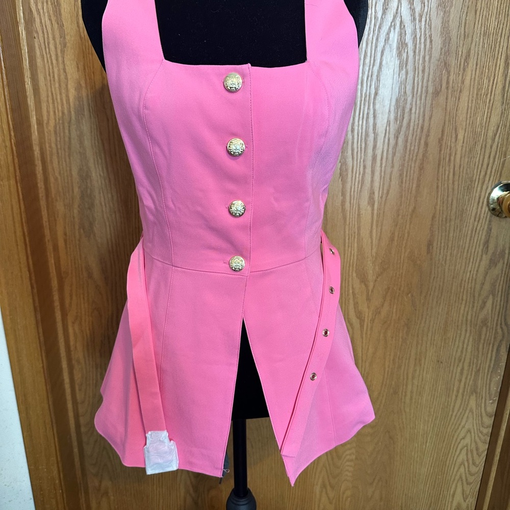 S'edge Pink Buttoned Vest - Picture 2 of 9